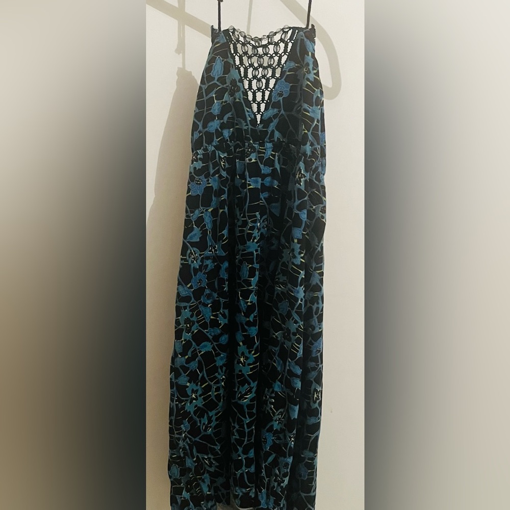 Free People Blue Halter Dress | size medium